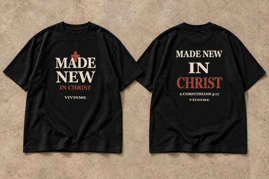 Made New in Christ Heavyweight Christian Graphic Tee | VIVINME