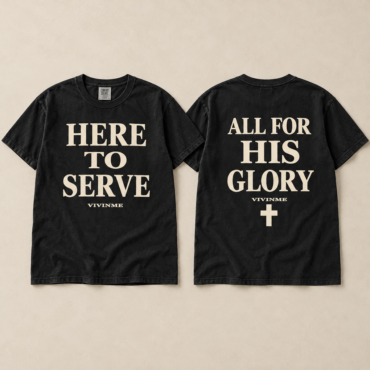 Here to Serve Christian Graphic Tee | Comfort Colors Cotton | VIVINME