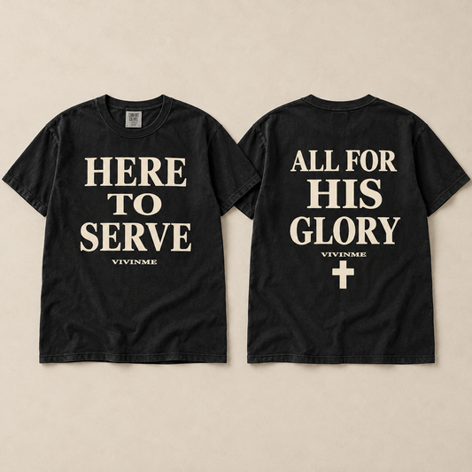 Here to Serve Christian Graphic Tee | Comfort Colors Cotton | VIVINME
