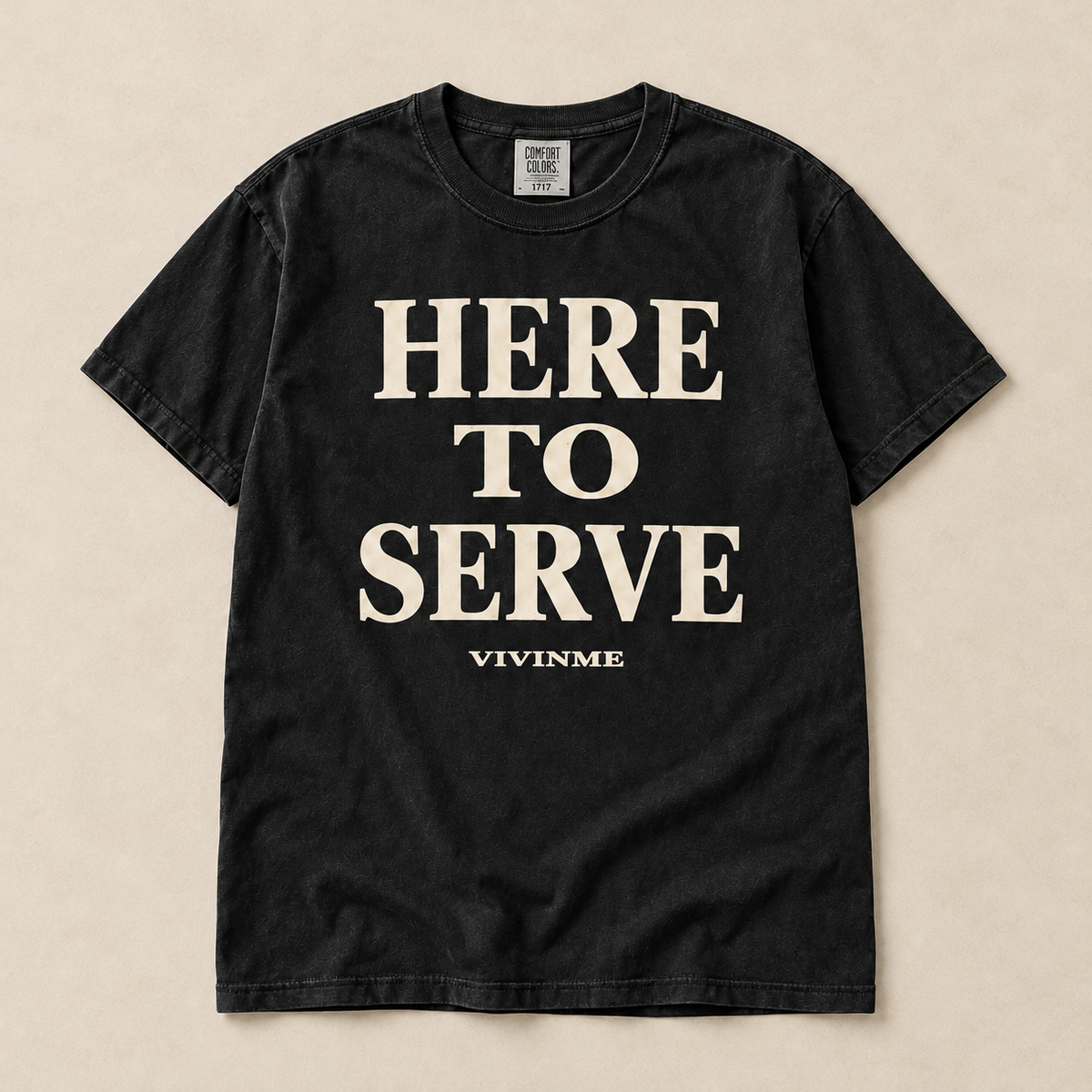 Here to Serve Christian Graphic Tee | Comfort Colors Cotton | VIVINME