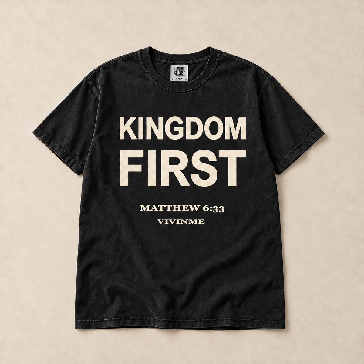 Kingdom First Christian Graphic Tee | Matthew 6:33 Cotton Shirt | VIVINME