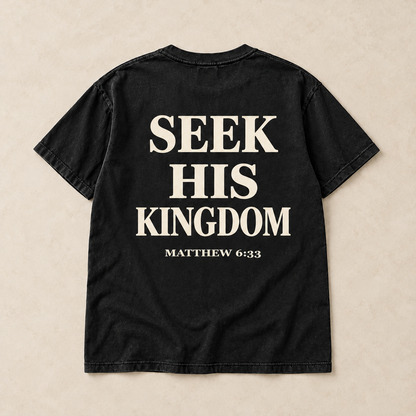 Kingdom First Christian Graphic Tee | Matthew 6:33 Cotton Shirt | VIVINME