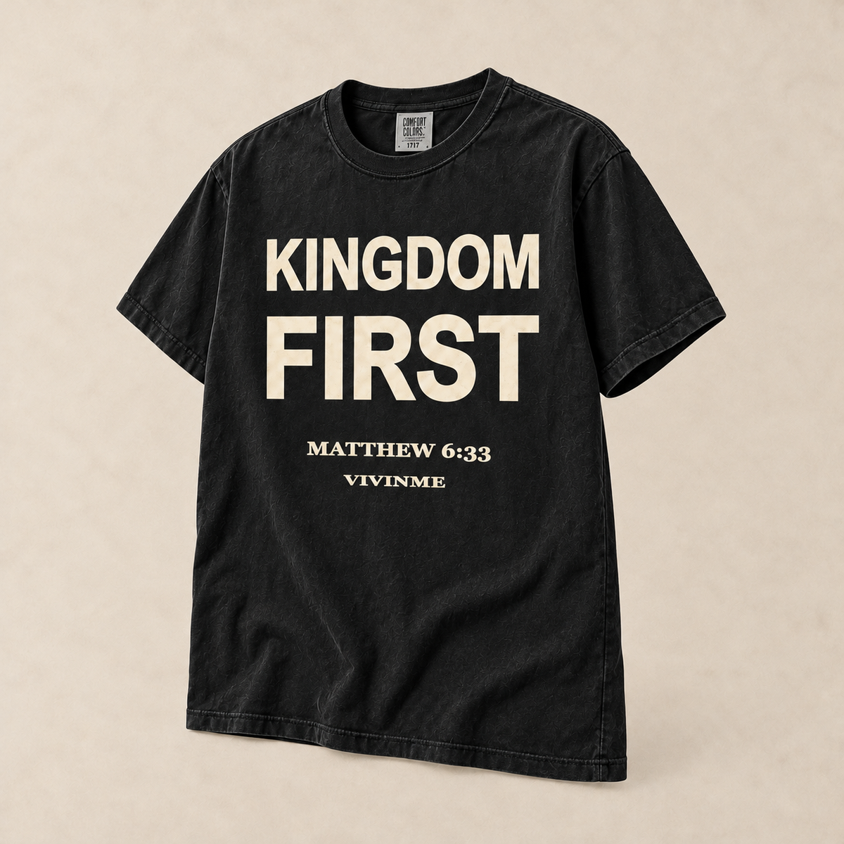 Kingdom First Christian Graphic Tee | Matthew 6:33 Cotton Shirt | VIVINME